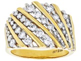 White Lab-Grown Diamond H SI 14K Yellow Gold Over Sterling Silver Ring 1.00ctw