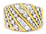 White Lab-Grown Diamond H SI 14K Yellow Gold Over Sterling Silver Ring 1.00ctw