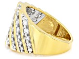 White Lab-Grown Diamond H SI 14K Yellow Gold Over Sterling Silver Ring 1.00ctw