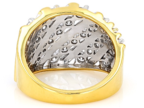 White Lab-Grown Diamond H SI 14K Yellow Gold Over Sterling Silver Ring 1.00ctw