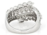 White Lab-Grown Diamond H SI Rhodium Over Sterling Silver Bypass Ring 2.00ctw