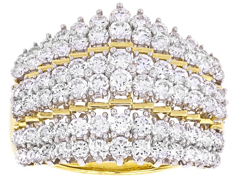 White Lab-Grown Diamond H SI 14K Yellow Gold Over Sterling Silver Ring 2.00ctw