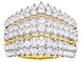 White Lab-Grown Diamond H SI 14K Yellow Gold Over Sterling Silver Ring 2.00ctw