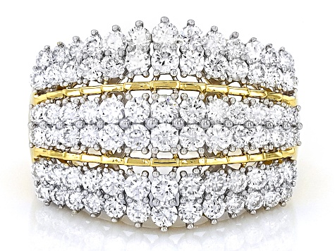 White Lab-Grown Diamond H SI 14K Yellow Gold Over Sterling Silver Ring 2.00ctw