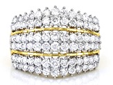 White Lab-Grown Diamond H SI 14K Yellow Gold Over Sterling Silver Ring 2.00ctw