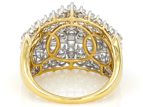 White Lab-Grown Diamond H SI 14K Yellow Gold Over Sterling Silver Ring 2.00ctw