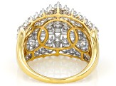 White Lab-Grown Diamond H SI 14K Yellow Gold Over Sterling Silver Ring 2.00ctw