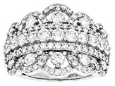 White Lab-Grown Diamond H SI Rhodium Over Sterling Silver Ring 2.00ctw