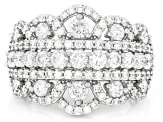 White Lab-Grown Diamond H SI Rhodium Over Sterling Silver Ring 2.00ctw