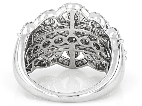 White Lab-Grown Diamond H SI Rhodium Over Sterling Silver Ring 2.00ctw