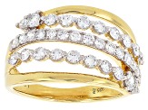 White Lab-Grown Diamond H SI 14K Yellow Gold Over Sterling Silver Ring 1.00ctw