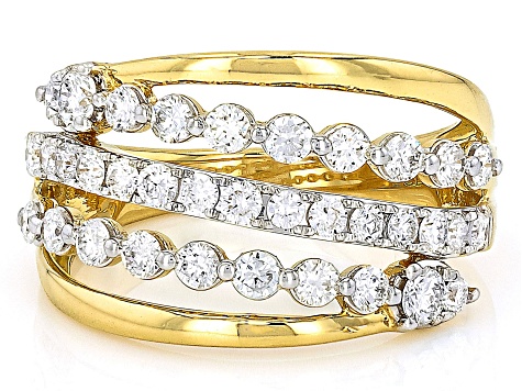 White Lab-Grown Diamond H SI 14K Yellow Gold Over Sterling Silver Ring 1.00ctw