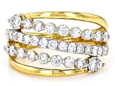 White Lab-Grown Diamond H SI 14K Yellow Gold Over Sterling Silver Ring 1.00ctw