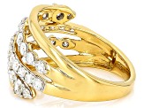 White Lab-Grown Diamond H SI 14K Yellow Gold Over Sterling Silver Ring 1.00ctw