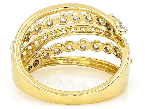 White Lab-Grown Diamond H SI 14K Yellow Gold Over Sterling Silver Ring 1.00ctw