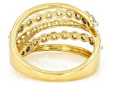 White Lab-Grown Diamond H SI 14K Yellow Gold Over Sterling Silver Ring 1.00ctw