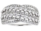 White Lab-Grown Diamond H SI 10K White Gold Crossover Ring 1.00ctw