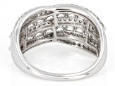 White Lab-Grown Diamond H SI 10K White Gold Crossover Ring 1.00ctw