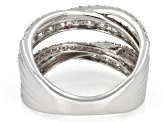 White Lab-Grown Diamond H SI 10K White Gold Crossover Ring 2.00ctw