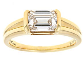 Emerald Cut White Lab-Grown Diamond F VS2 18K Yellow Gold Solitaire Ring 1.50ct