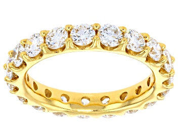 Picture of Round White Lab-Grown Diamond F VS2 18K Yellow Gold Eternity Band Ring 3.00ctw