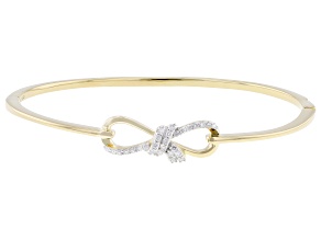 Round White Lab-Grown Diamond H SI 14K Yellow Gold Over Sterling Silver Bangle Bracelet 0.33ctw
