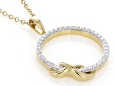 Round White Lab-Grown Diamond H SI 14K Yellow Gold Over Sterling Silver Pendant With Chain 0.33ctw