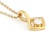 Round White Lab-Grown Diamond H SI 14K Yellow Gold Over Sterling Silver Pendant With Chain 0.25ct