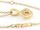 Round White Lab-Grown Diamond H SI 14K Yellow Gold Over Sterling Silver Pendant With Chain 0.25ct