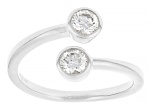 Round White Lab-Grown Diamond H SI Rhodium Over Sterling Silver Ring 0.50ctw