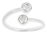 Round White Lab-Grown Diamond H SI Rhodium Over Sterling Silver Ring 0.50ctw