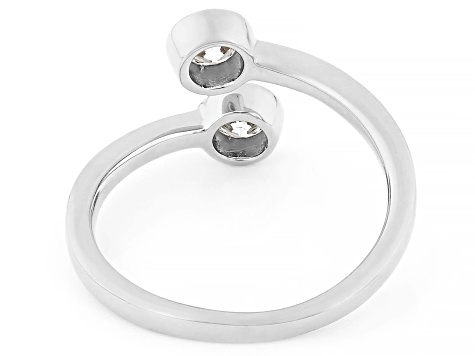 Round White Lab-Grown Diamond H SI Rhodium Over Sterling Silver Ring 0.50ctw