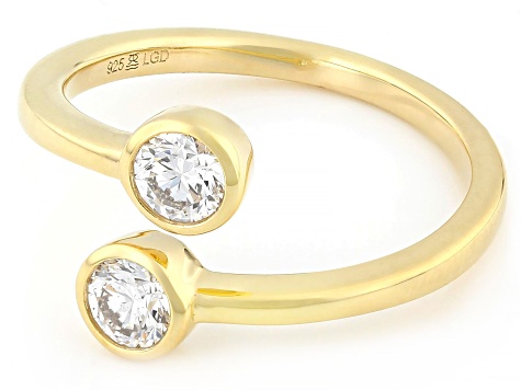 Round White Lab-Grown Diamond H SI 14K Yellow Gold Over Sterling Silver Ring 0.50ctw