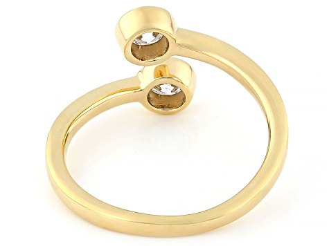 Round White Lab-Grown Diamond H SI 14K Yellow Gold Over Sterling Silver Ring 0.50ctw