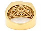 Round White Lab-Grown Diamond H SI2 14K Yellow Gold Over Sterling Silver Mens Ring 2.00ctw
