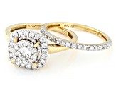 Round Lab-Grown Diamond H SI 10K Yellow Gold Ring With Matching Band 1.00ctw