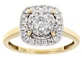 Round Lab-Grown Diamond H SI 10K Yellow Gold Ring With Matching Band 1.00ctw