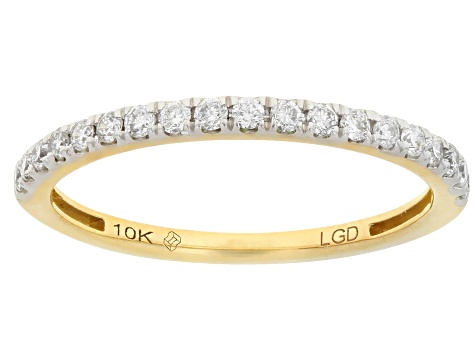 Round Lab-Grown Diamond H SI 10K Yellow Gold Ring With Matching Band 1.00ctw