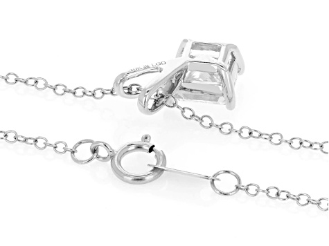 Certified Princess Cut Lab-Grown Diamond H SI 10K White Gold Solitaire Pendant With Chain 1.50ct