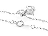 Certified Princess Cut Lab-Grown Diamond H SI 10K White Gold Solitaire Pendant With Chain 1.50ct