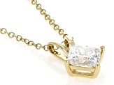Certified Princess Cut Lab-Grown Diamond H SI 10K Yellow Gold Solitaire Pendant With Chain 1.50ct