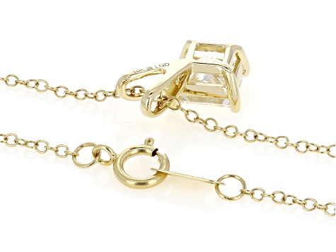 Certified Princess Cut Lab-Grown Diamond H SI 10K Yellow Gold Solitaire Pendant With Chain 1.50ct