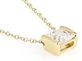 Certified Princess Cut Lab-Grown Diamond H SI 10K Yellow Gold Solitaire Necklace 1.50ct