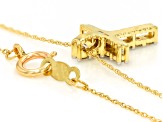 Round White Lab-Grown Diamond H SI 10K Yellow Gold Cross Pendant With Chain 0.25ctw