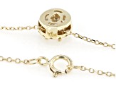 Oval and Round White Lab-Grown Diamond H SI1 10K Yellow Gold Halo Necklace 0.50ctw