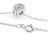 Pear Shape and Round White Lab-Grown Diamond H SI1 10K White Gold Halo Necklace 0.50ctw
