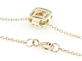 Emerald Cut and Round White Lab-Grown Diamond H SI1 10K Yellow Gold Halo Necklace 0.50ctw