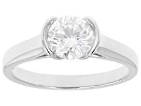 Certified Round White Lab-Grown Diamond H SI1 10K White Gold Solitaire Ring 1.00ct