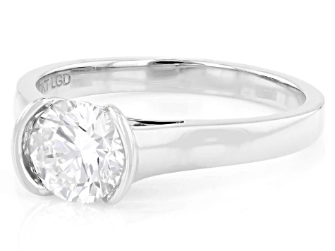 Certified Round White Lab-Grown Diamond H SI1 10K White Gold Solitaire Ring 1.00ct