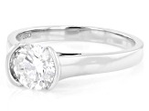 Certified Round White Lab-Grown Diamond H SI1 10K White Gold Solitaire Ring 1.00ct